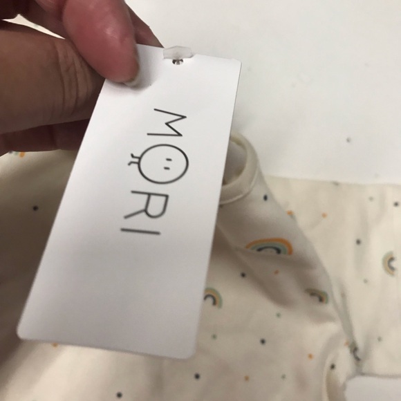 Baby Mori 2pc short set pajamas, organic cotton bamboo, rainbow - Picture 5 of 8